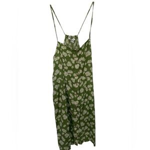 Topshop Green Button Front Daisy Mini tank Dress